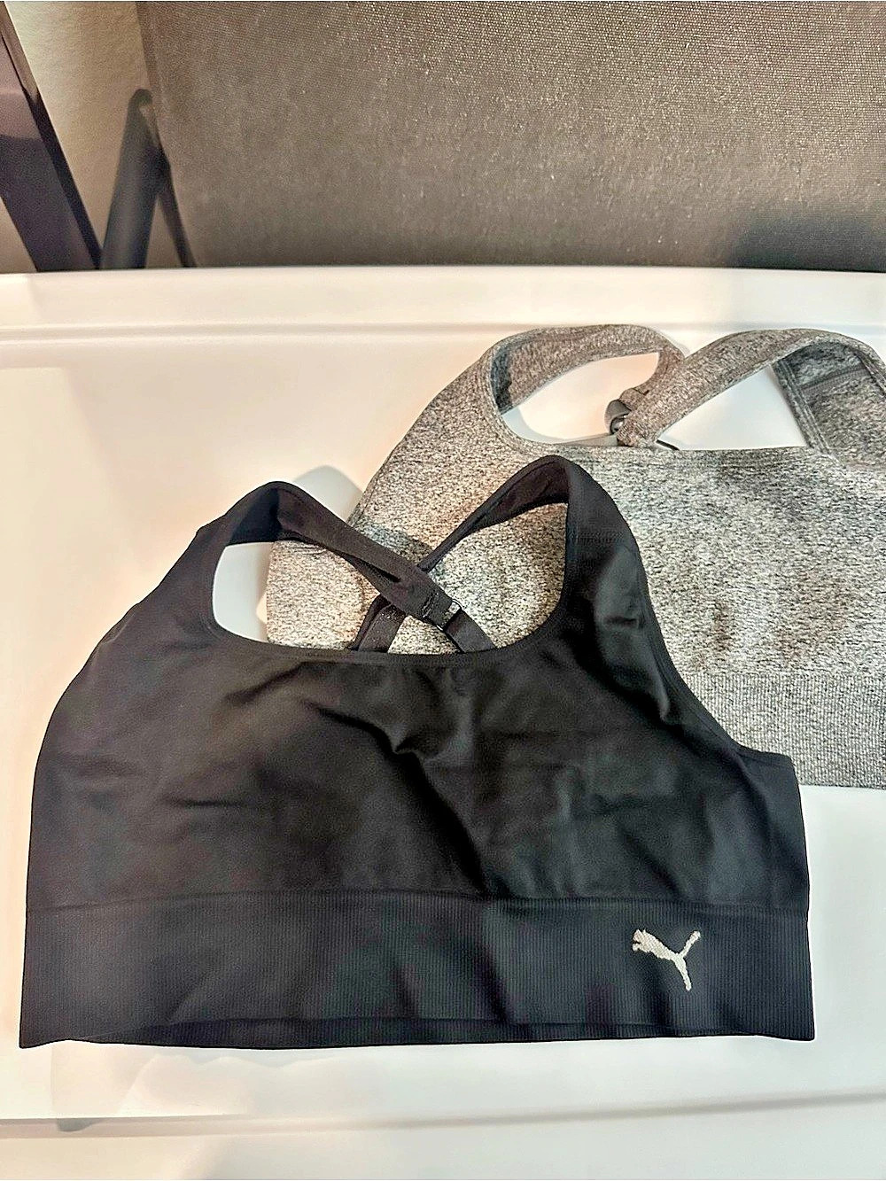 Puma Women's Seamless Sports Bra Black & Gray Size XL